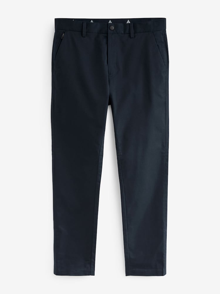 Navy Blue Slim Fit Shower Resistant Golf Stretch Chino Trousers - Image 9 of 9