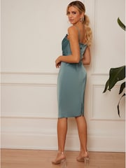 Chi Chi London Green Cami Corset Midi Dress - Image 2 of 4