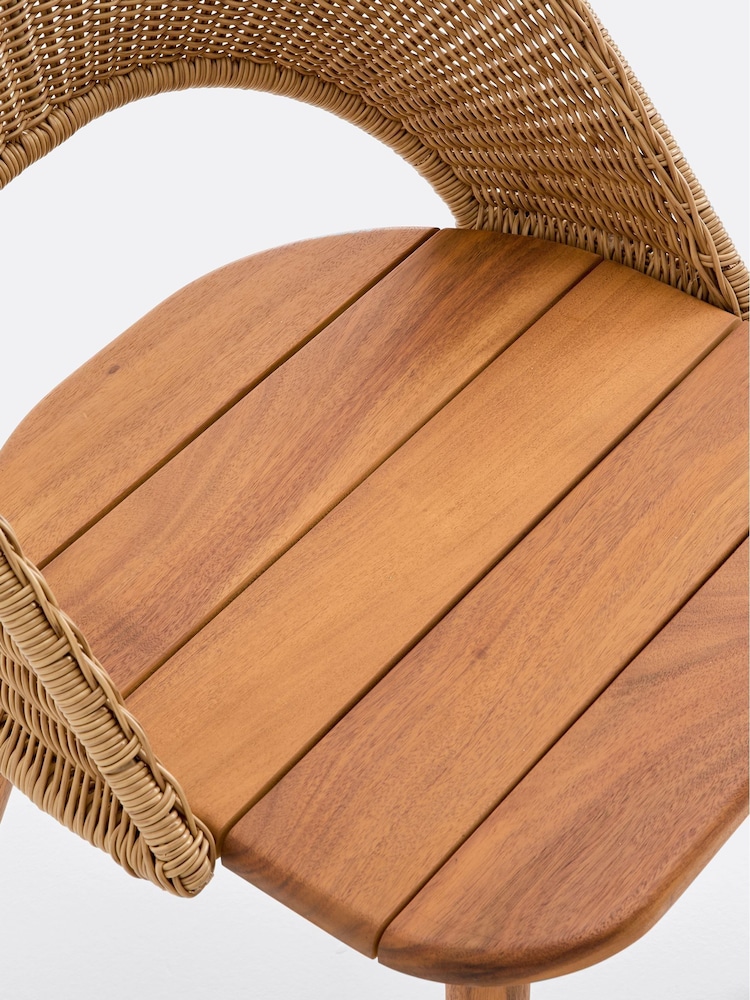 La Redoute Intérieurs Set of 2 Natural Elisole Solid Acacia Garden Chairs - Image 3 of 3 La Redoute Intérieurs Set of 2 Natural Elisole Solid Acacia Garden Chairs - Image 3 of 3