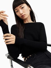 AllSaints Black Hera Leppo 2-In-1 Dress - Image 6 of 8