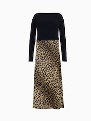 AllSaints Black Hera Leppo 2-In-1 Dress - Image 8 of 8