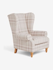 Versatile Check Nevis Light Natural Grande Sherlock Highback Armchair - Image 2 of 10