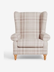 Versatile Check Nevis Light Natural Grande Sherlock Highback Armchair - Image 6 of 10