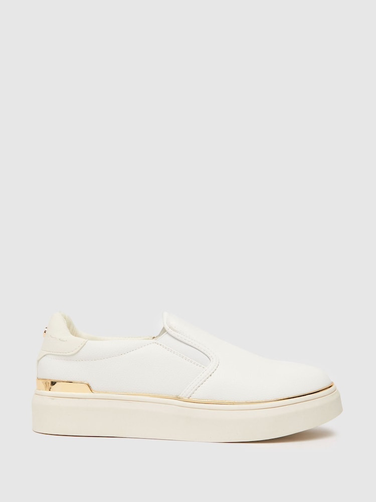 Schuh Neve Hardware White Slip Ons - Image 1 of 4