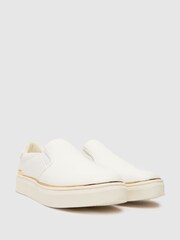 Schuh Neve Hardware White Slip Ons - Image 2 of 4