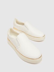 Schuh Neve Hardware White Slip Ons - Image 4 of 4