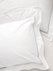Truly Set of 2 White Satin Stitch Oxford 100% Cotton Pillowcases - Image 2 of 3