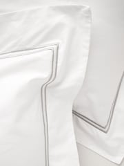 Truly Set of 2 White Satin Stitch Oxford 100% Cotton Pillowcases - Image 3 of 3