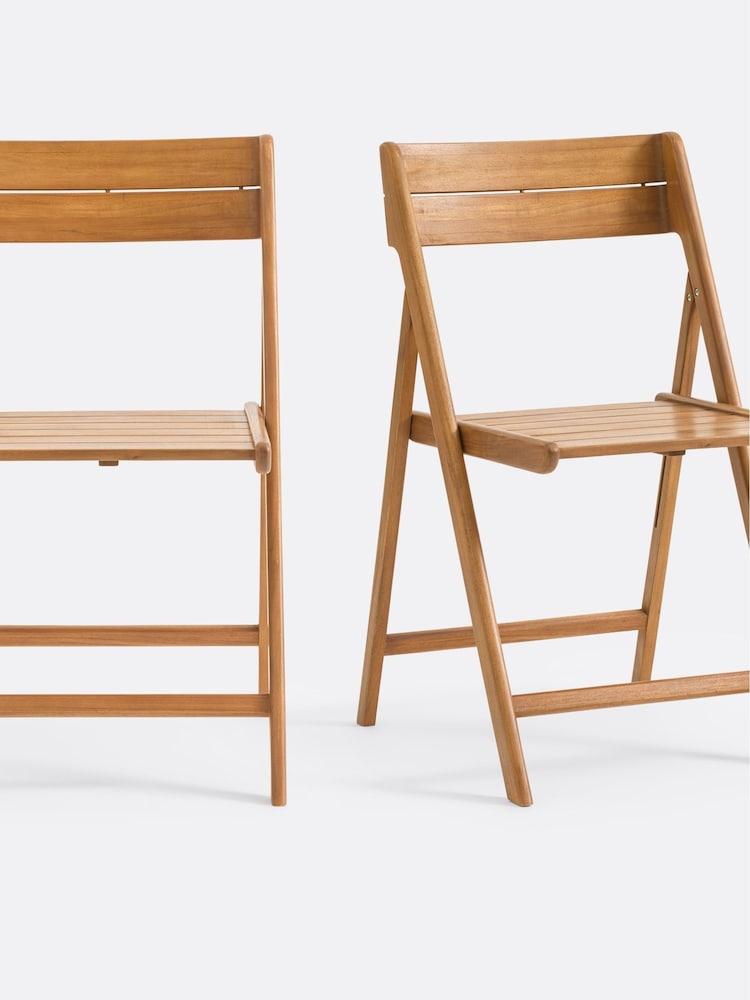 La Redoute Intérieurs Set of 2 Acacia Tikao Solid Acacia Folding Garden Chairs - Image 2 of 4 La Redoute Intérieurs Set of 2 Acacia Tikao Solid Acacia Folding Garden Chairs - Image 2 of 4