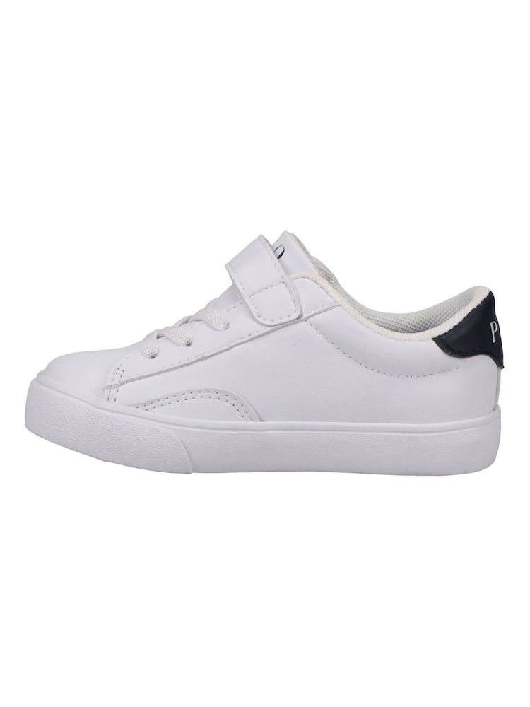 Polo Ralph Lauren White/Blue Polo Ralph Lauren Kids Theron Velcro Trainers - Image 2 of 5