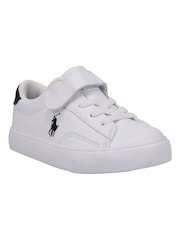 Polo Ralph Lauren White/Blue Polo Ralph Lauren Kids Theron Velcro Trainers - Image 3 of 5