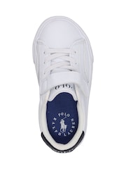 Polo Ralph Lauren White/Blue Polo Ralph Lauren Kids Theron Velcro Trainers - Image 5 of 5