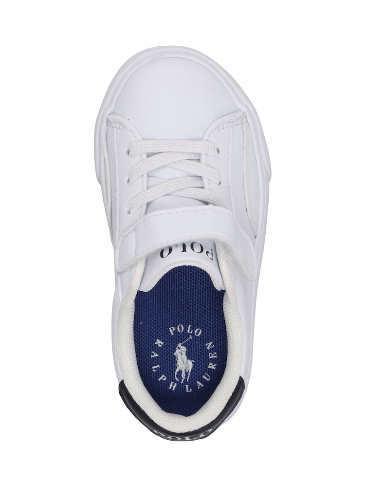 Polo Ralph Lauren White/Blue Polo Ralph Lauren Kids Theron Velcro Trainers - Image 5 of 5