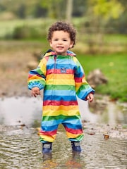 JoJo Maman Bébé Multi Rainbow Lined Waterproof Puddle Suit - Image 1 of 7