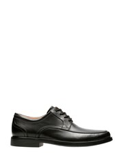 Clarks Black Wide Fit (G) Leather Un Aldric Park Shoes - Image 1 of 7
