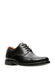Clarks Black Wide Fit (G) Leather Un Aldric Park Shoes - Image 3 of 7
