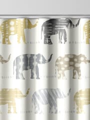 Lemon Yellow Kids Patterned Elephants Made To Measure 100% Cotton Curtains - Image 8 of 9