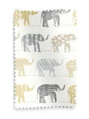 Lemon Yellow Kids Patterned Elephants Made To Measure 100% Cotton Curtains - Image 9 of 9