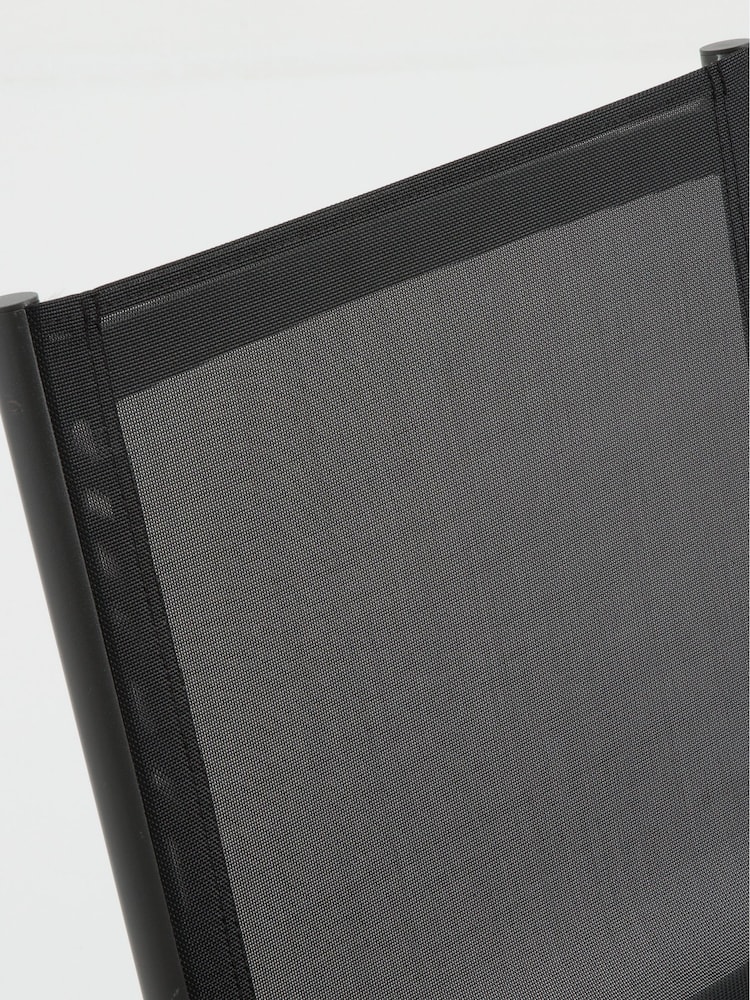 La Redoute Intérieurs Set of 2 Black Zory Garden Chairs in Aluminium and Textilene - Image 5 of 5