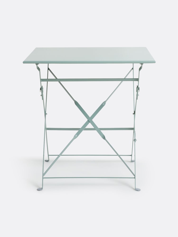 La Redoute Intérieurs Grey Green Ozevan Square Folding Metal Table - Image 1 of 5 La Redoute Intérieurs Grey Green Ozevan Square Folding Metal Table - Image 1 of 5