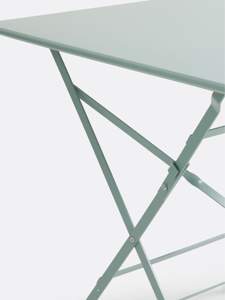 La Redoute Intérieurs Grey Green Ozevan Square Folding Metal Table - Image 2 of 5 La Redoute Intérieurs Grey Green Ozevan Square Folding Metal Table - Image 2 of 5