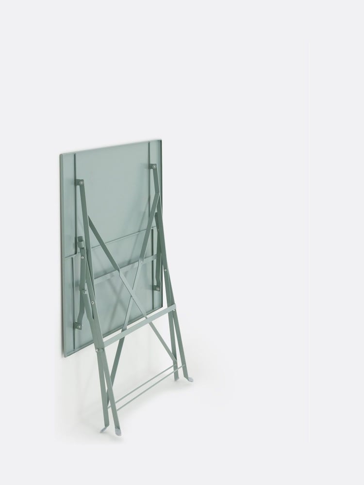 La Redoute Intérieurs Grey Green Ozevan Square Folding Metal Table - Image 5 of 5 La Redoute Intérieurs Grey Green Ozevan Square Folding Metal Table - Image 5 of 5