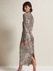 Phase Eight Natural Metallics Milani Sequin Pencil Midi Skirt - Image 2 of 6