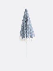 La Redoute Intérieurs White Blue Parasol with Fringe - Image 3 of 6