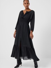 French Connection Blue Anna Cora Pleated Ruffle Dress - Image 1 of 1