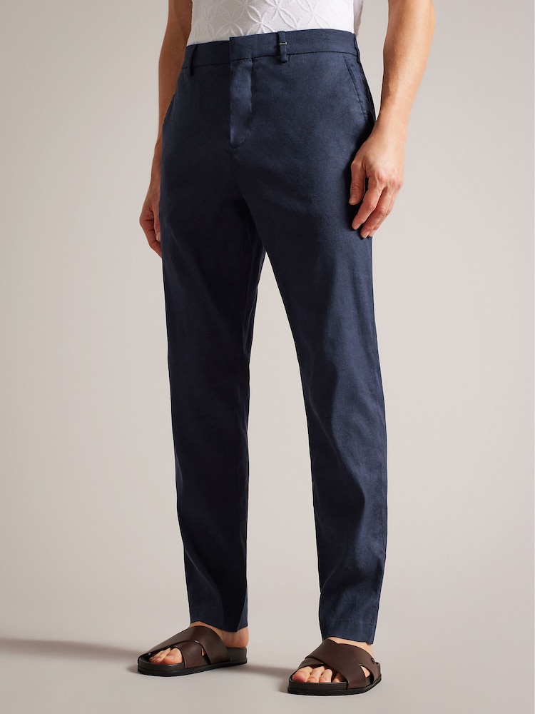 Ted Baker Kimmel Linen Blend Half Elasticated Trousers - Image 1 of 4