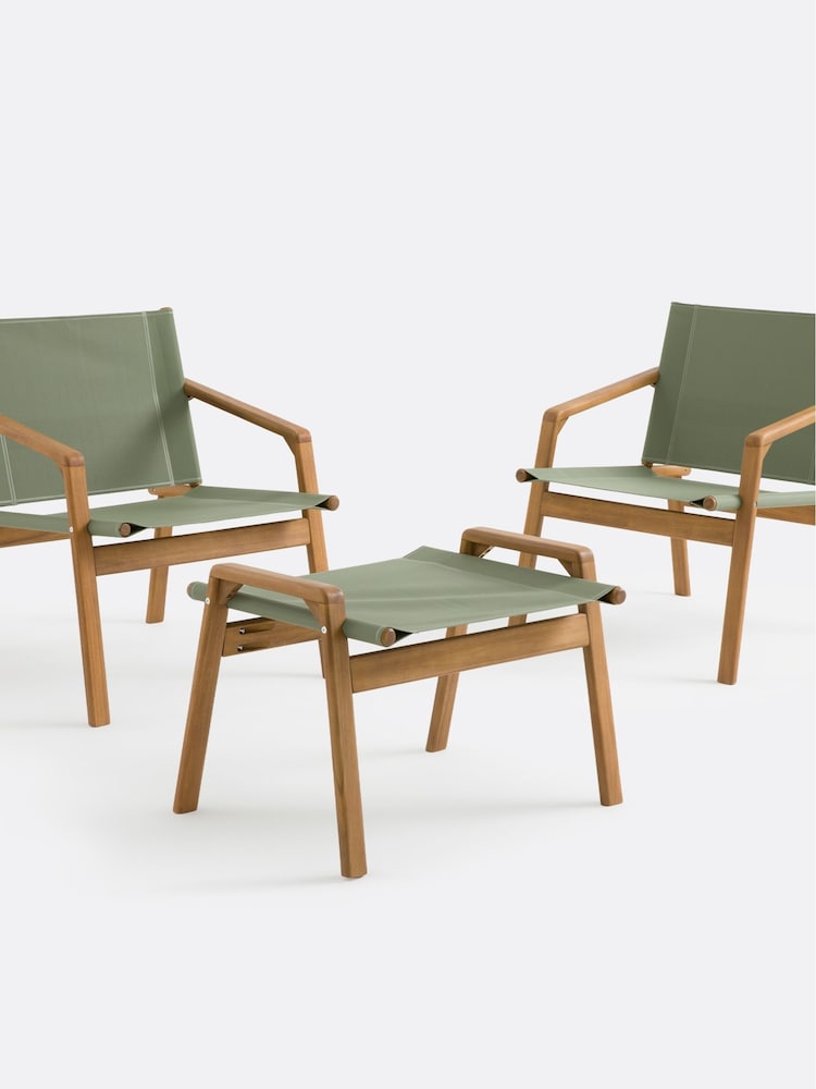 La Redoute Intérieurs 3 Piece Khaki Livie Garden Furniture Set in Solid Acacia - Image 1 of 5