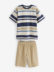Navy Blue 100% Cotton Palm Print Short Pyjamas 3 Pack (3-16yrs) - Image 3 of 5