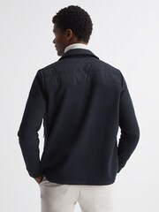Reiss Navy Roddie Long Sleeve Quilted Hybrid Jacket - Image 5 of 5