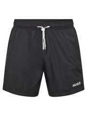 HUGO Black Haiti Swim Shorts - Image 4 of 4