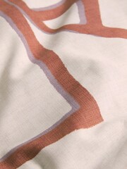 Rust Brown/Ecru Cream Reversible Abstract Duvet Cover and Pillowcase Set - Image 4 of 5