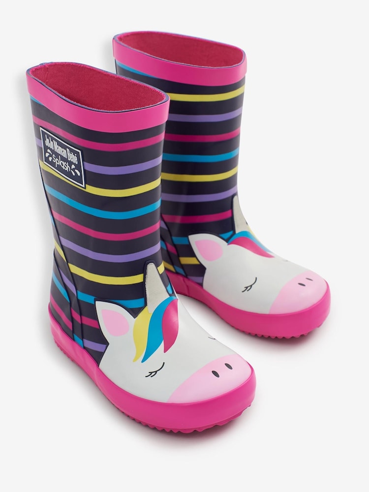 JoJo Maman Bébé Fuchsia Pink Unicorn Wellies - Image 1 of 8