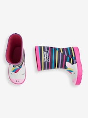 JoJo Maman Bébé Fuchsia Pink Unicorn Wellies - Image 3 of 8