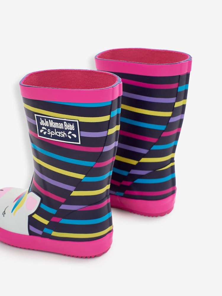 JoJo Maman Bébé Fuchsia Pink Unicorn Wellies - Image 5 of 8