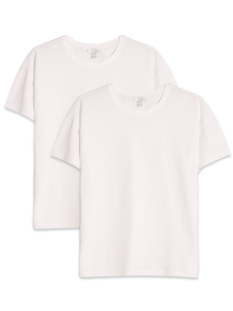 Kylie Teens White Basic T-Shirts 2 Pack - Image 1 of 4