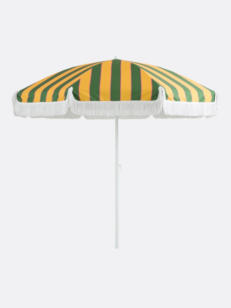 La Redoute Intérieurs Striped Print Valera Fringed Fabric Parasol with Flowers - Image 1 of 6