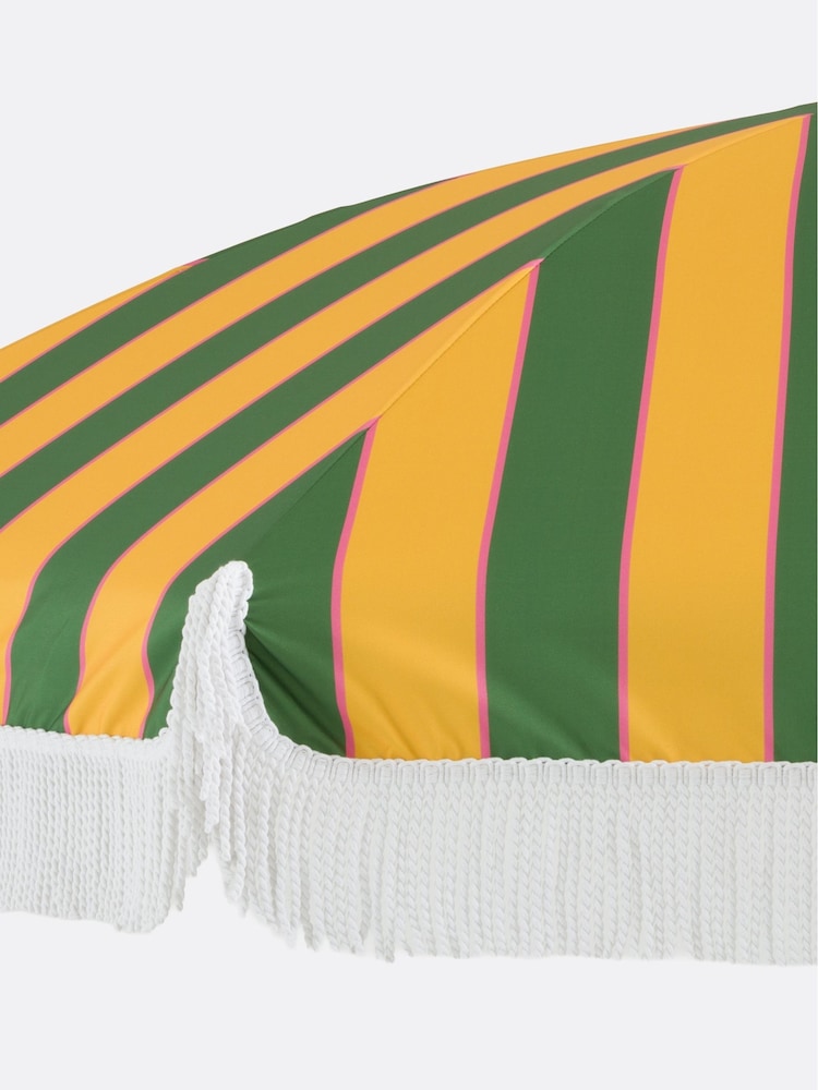 La Redoute Intérieurs Striped Print Valera Fringed Fabric Parasol with Flowers - Image 6 of 6