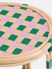 La Redoute Intérieurs Pink Bianca Rattan and Woven Resin Side Table - Image 4 of 4