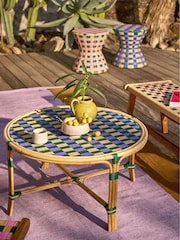 La Redoute Intérieurs Purple Bianca Rattan and Woven Resin Coffee Table - Image 1 of 5