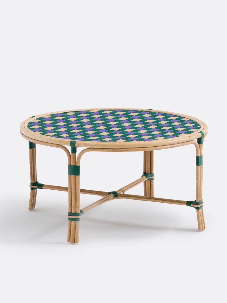 La Redoute Intérieurs Purple Bianca Rattan and Woven Resin Coffee Table - Image 2 of 5