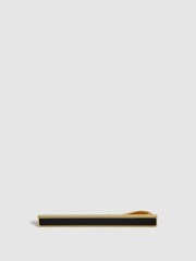 Reiss Gold Ardley Stone Insert Tie Bar - Image 1 of 4