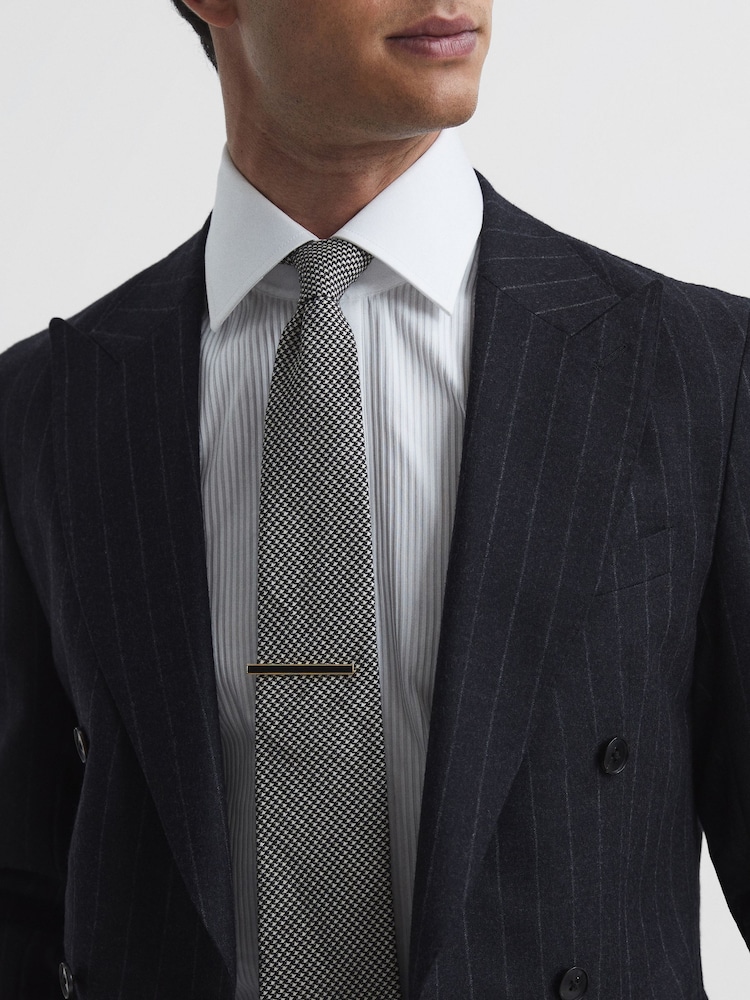 Reiss Gold Ardley Stone Insert Tie Bar - Image 2 of 4