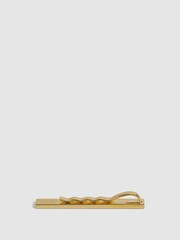Reiss Gold Ardley Stone Insert Tie Bar - Image 3 of 4