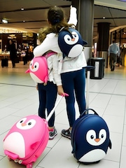 boppi Tiny Trekker Pink Penguin Carry On Lightweight Suitcase - Image 1 of 4