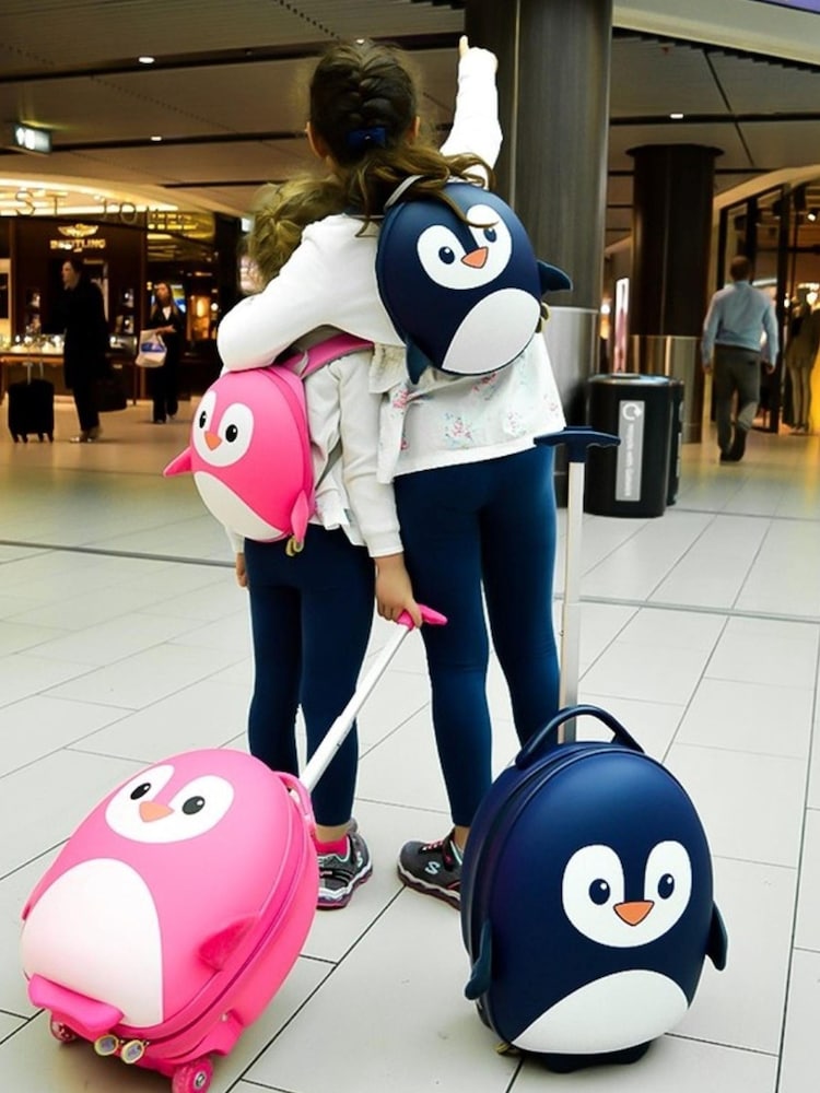boppi Tiny Trekker Pink Penguin Carry On Lightweight Suitcase - Image 1 of 4