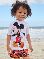 Mickey Mouse Red 2 Piece Sunsafe Top And Shorts Set (3mths-7yrs) - Image 1 of 7